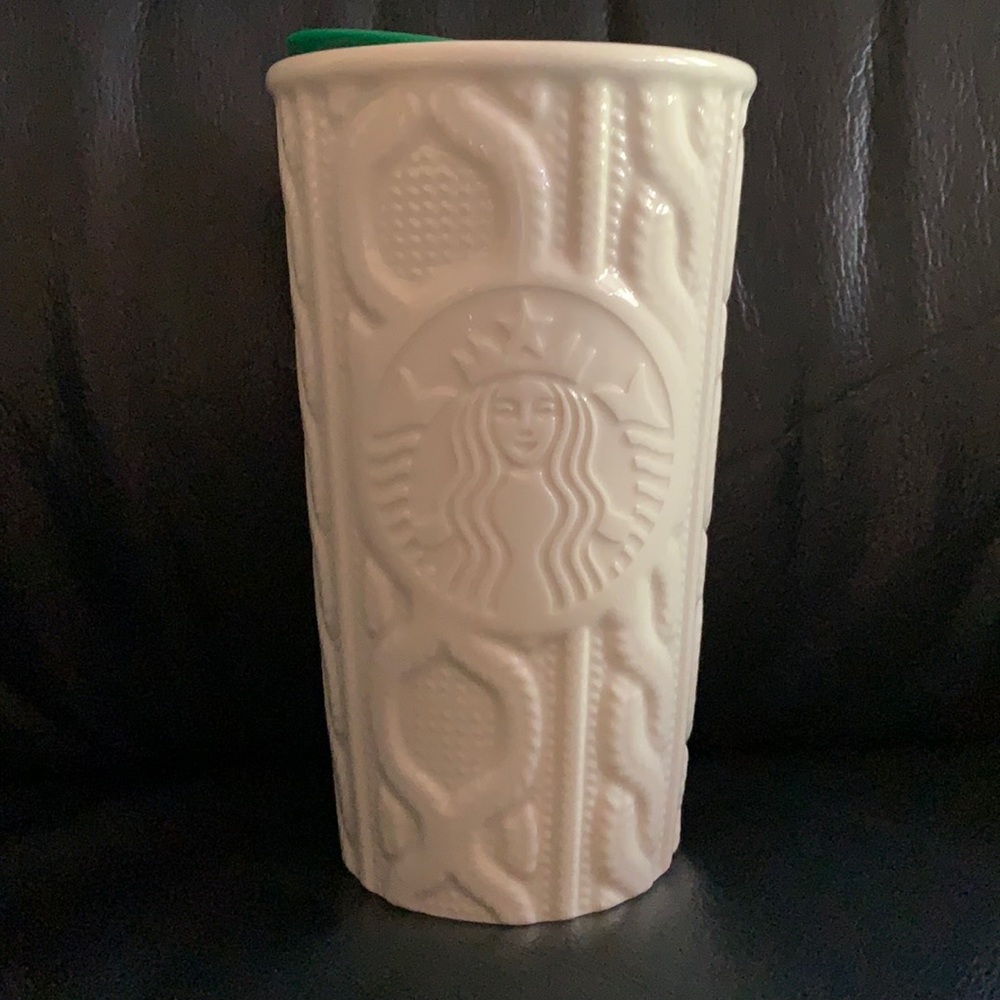 Starbucks 2016 Cable Knit Ceramic Tumbler with Lid